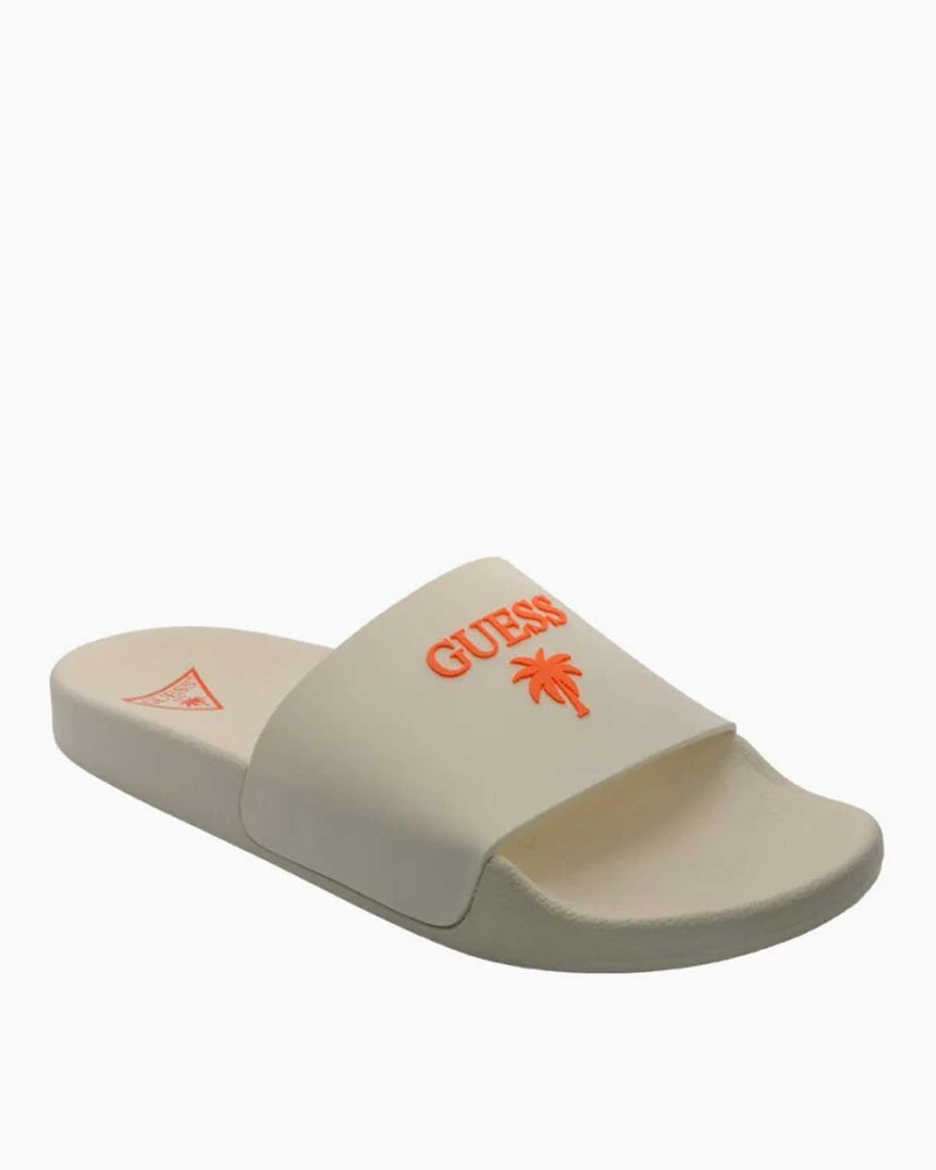 Guess Logo Yazılı Terlik Pure White