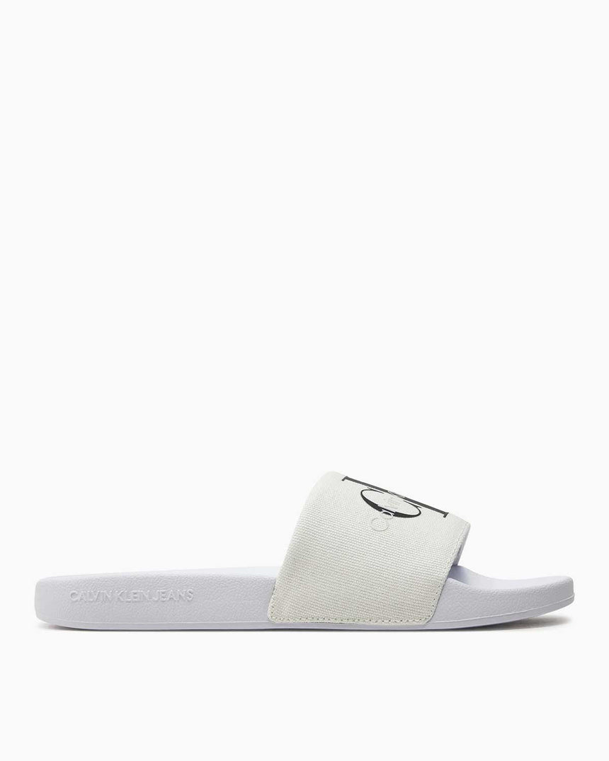 Calvin Klein Slide Monogram Flip Flops Logolu Terlik White