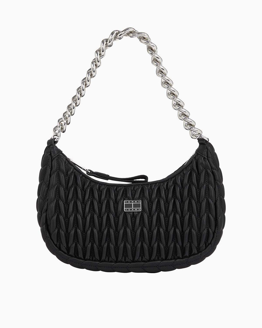 Tommy Hilfiger Iconic Quilted Omuz Çantası Black