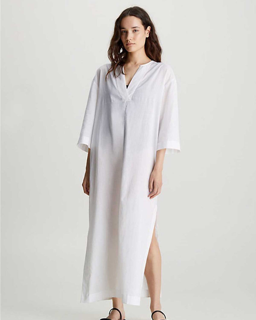 Calvin Klein Cover Up Dress Kaftan Plaj Elbisesi White