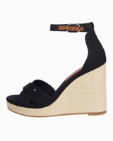 Tommy Hilfiger Flag High Wedge Espadrilles Terlik Black