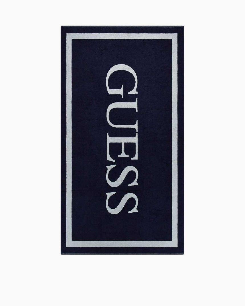 Guess Jacquard Frame Plaj Havlusu Smart Blue