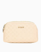 Guess Double Zip Makyaj Çantası Ivory