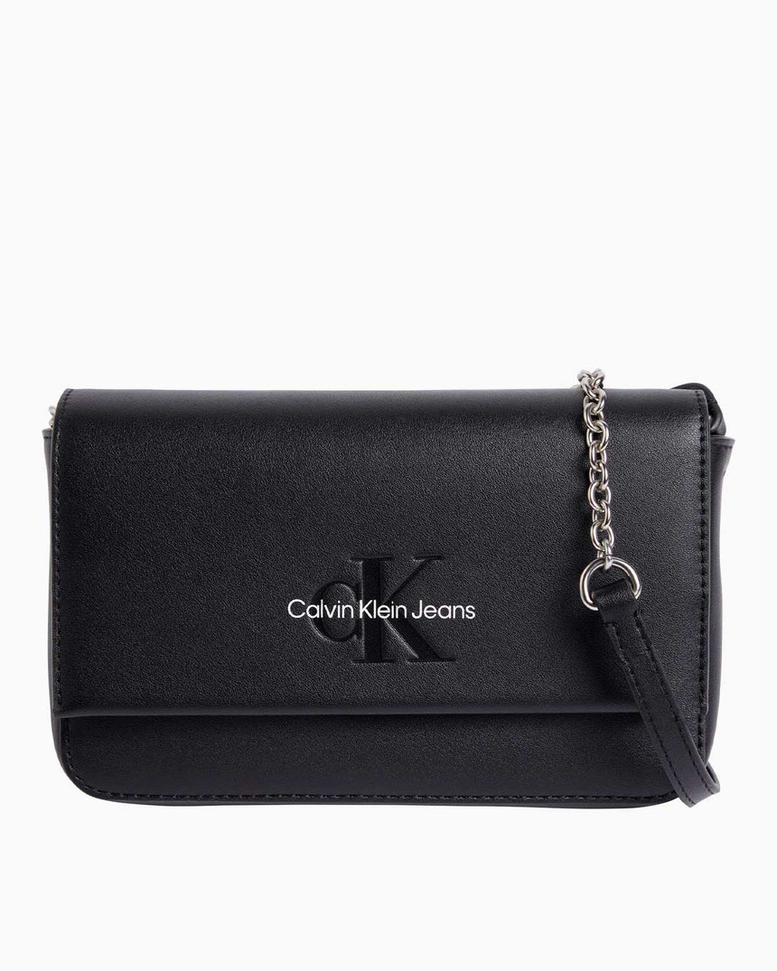 Calvin Klein Sculpted Flap Minibag Çapraz Askılı Çanta Black/White