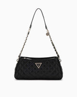 Guess Giully Top Zip Logolu Omuz Çantası Black