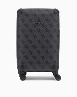 Guess Berta 22 In 8-Wheeler Monogram Desenli Orta Boy Valiz Coal Logo