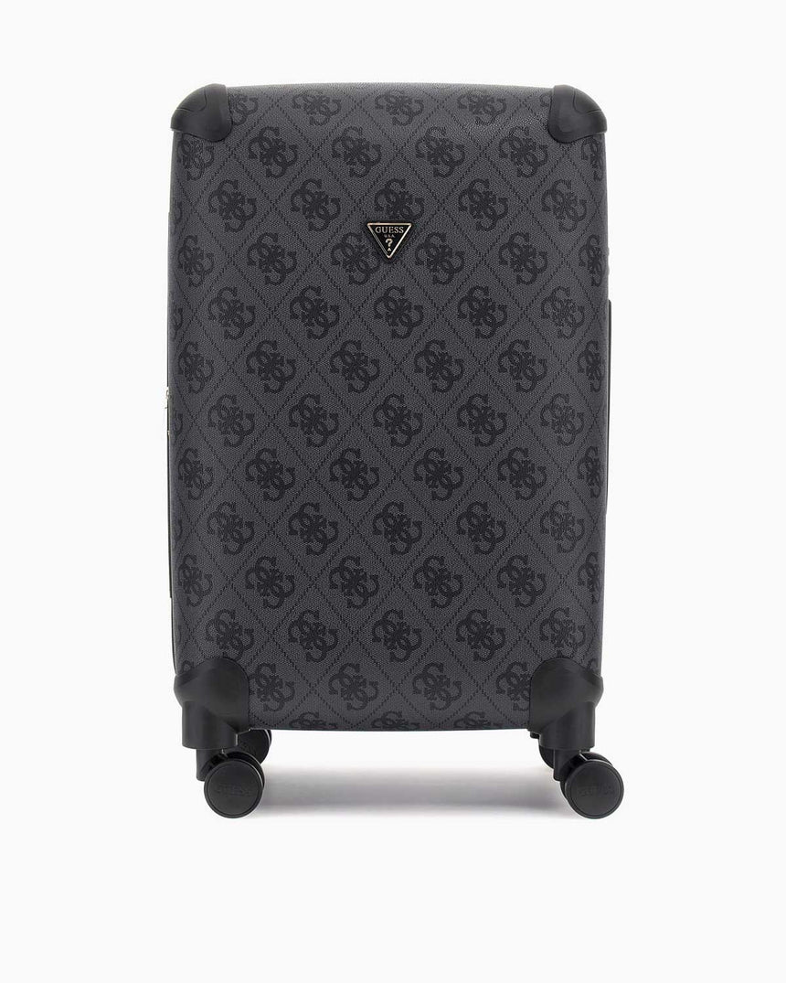 Guess Berta 22 In 8-Wheeler Monogram Desenli Orta Boy Valiz Coal Logo