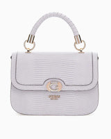 Guess Orlina Society Logo Kapaklı El Çantası Lavendar Grey