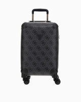 Guess Berta 18 In 8-Wheeler Monogram Desenli Kabin Boy Valiz Coal Logo