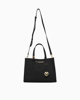 Us Polo Assn Logo Detaylı Aksesuarlı El Çantası Siyah