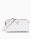 Guess Eco Erica Monogram Baskılı Çapraz Askılı Çanta White Logo