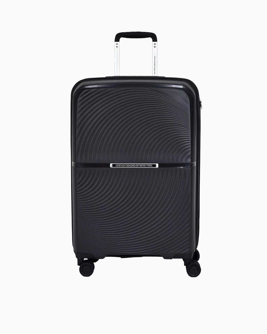 Benetton Trolley Logolu Büyük Boy Valiz Siyah