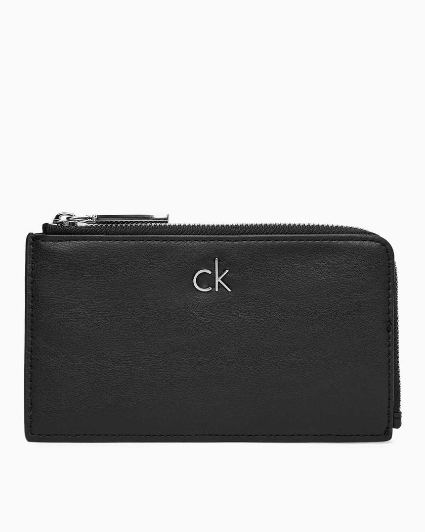 Calvin Klein L Fermuarlı Dışardan Kartlık Bölmeli Kadın Kartlık Black