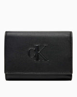 Calvin Klein Kabartmalı 3 Katlı Kadın Cüzdan Na Black