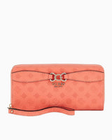 Guess Arlena Logo Zip Around Cüzdan Coal Logo