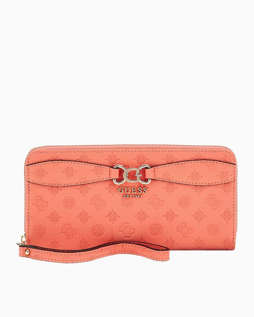 Guess Arlena Logo Zip Around Cüzdan Coal Logo