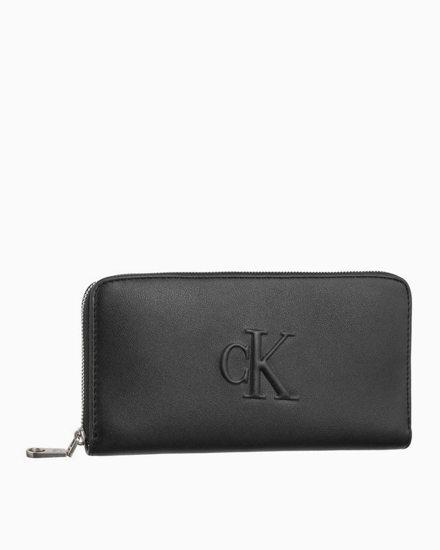 Calvin Klein Sculpted Deboss Fermuarlı Kadın Cüzdan Black