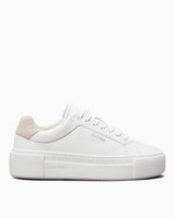 Calvin Klein FF Cupsole Lace Up W/Ml Lth Kadın Sneaker White/Stony Beige