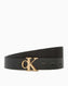 Calvin Klein Monogram Plakalı Çift Taraflı 25mm Kadın Kemer BLACK / CK LIGHT GOLD