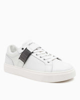 Calvin Klein Low Top Lace Up W/ Iconic Plaque Erkek Sneaker Triple White