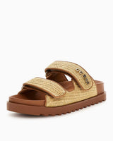 Guess Fadalize Çift Bantlı Hasır Terlik Tan