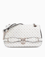 Guess Eliette Flap Logo Omuz Çantası White Logo