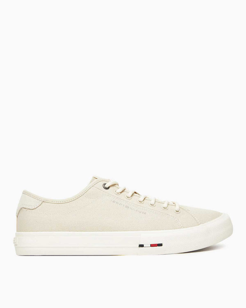 Tommy Hilfiger Güçlendirilmiş Kanvas Erkek Sneaker Newsprint