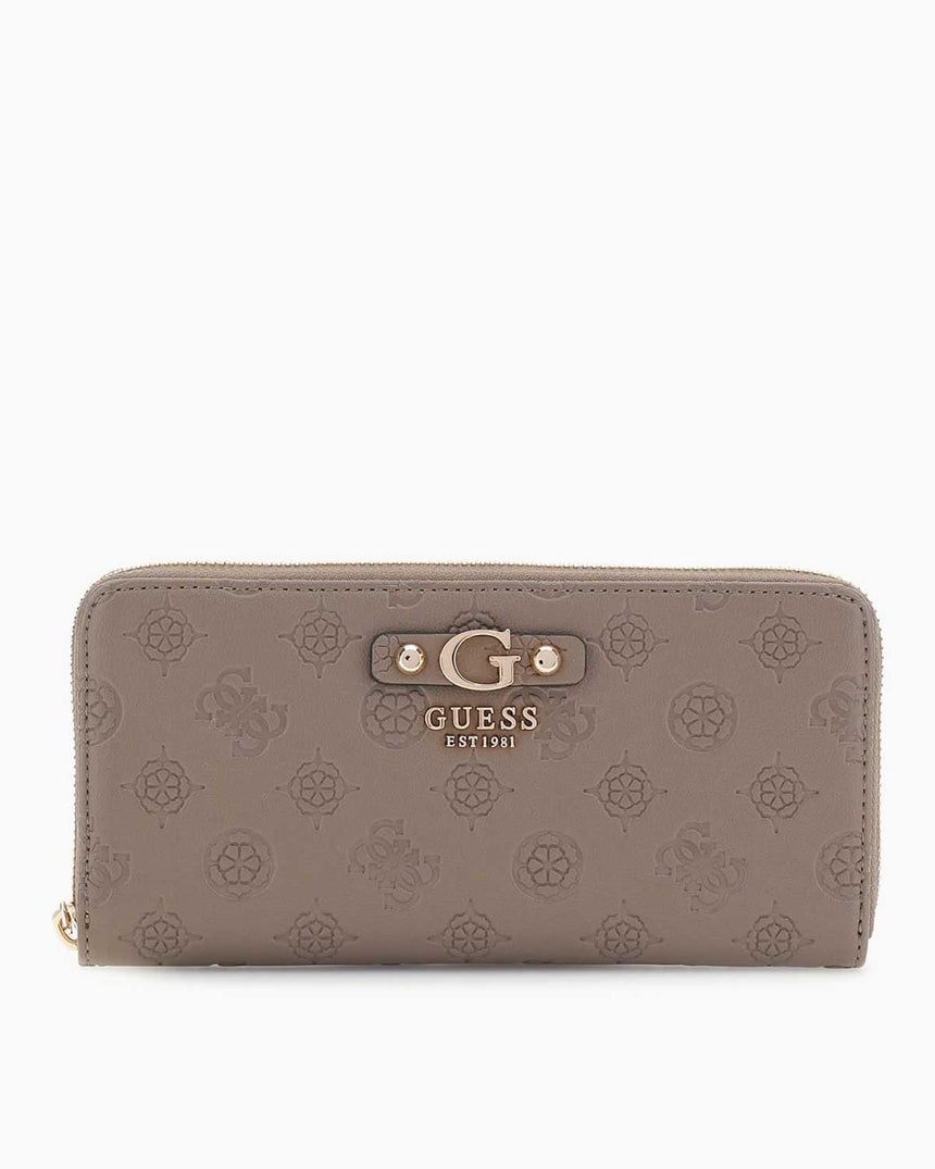 Guess Gerty Slg Large Zip Around Cüzdan Dark Taupe