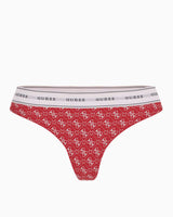 Guess Carrie Thong Monogram Külot Heart Red Aop