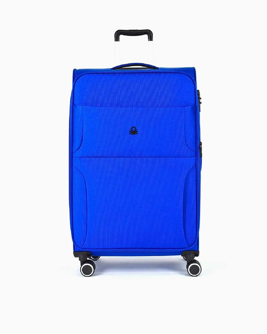 Benetton Logo Detaylı Büyük Boy Kumaş Valiz Saks Mavi