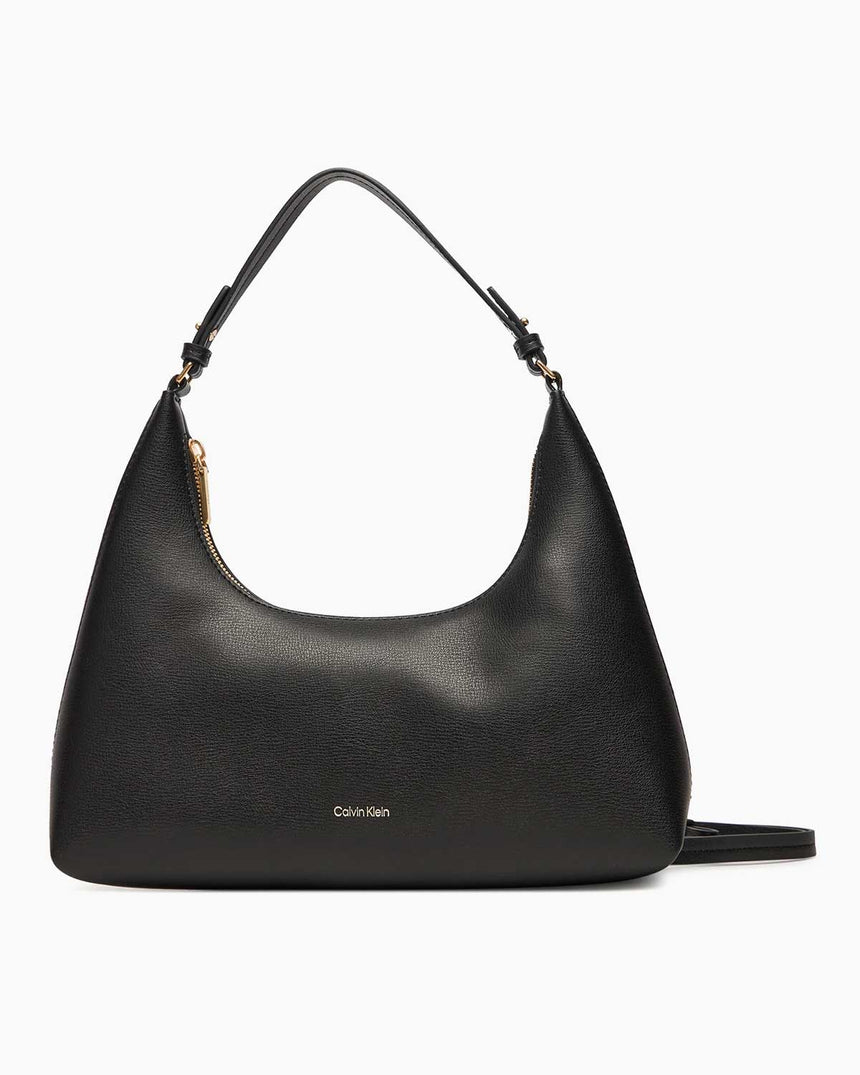 Calvin Klein Foil Logo Kadın Omuz Çantası Black/Toasted Coconut