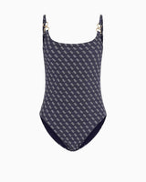 Guess One Piece Logolu Mayo 4G Rustic Blue Aop