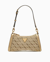 Guess Satchel Top Zip Shoulder Omuz Çantası Latte Logo