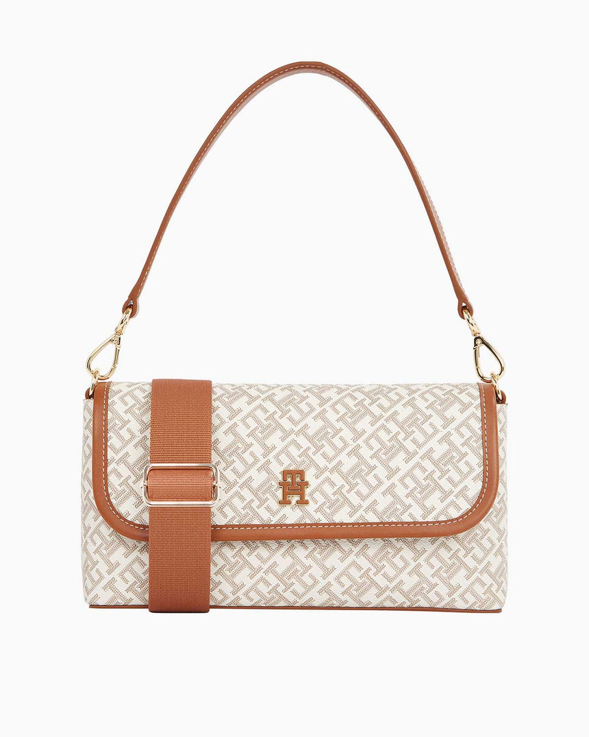 Tommy Hilfiger Monoplay Flap Çapraz Askılı Çanta Safari Canvas