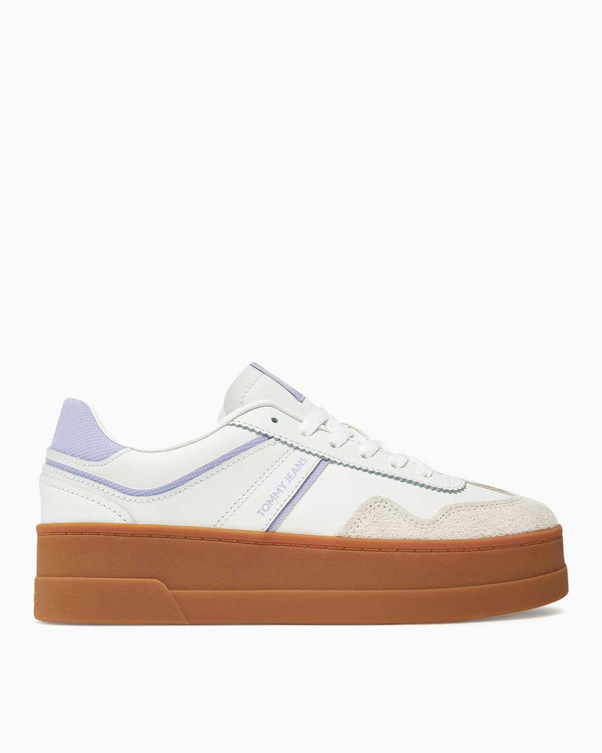 Tommy Hilfiger The Greenwich Flatform Tabanlı Kadın Sneaker Ecru/Amethyst