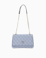 Guess Noelle Convertible Satchel Çapraz Askılı Çanta Light Blue Logo