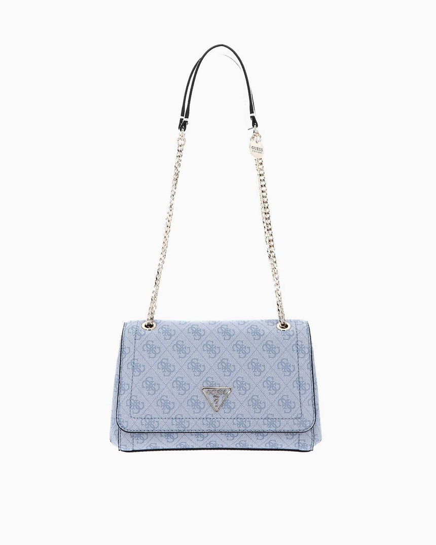 Guess Noelle Convertible Satchel Çapraz Askılı Çanta Light Blue Logo