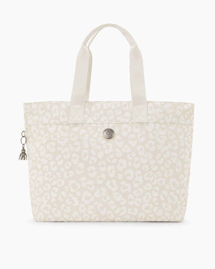 Kipling Colissa Elevated Jacquard Omuz Çantası White Cheetah