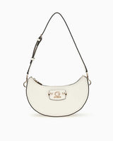 Guess Anadela Top Zip Logo Detaylı Omuz Çantası Off White