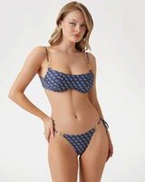 Guess Wired Bağlamalı Bikini Üstü 4G Rustic Blue Aop