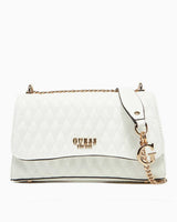 Guess Betula Convertible Flap Zincir Detaylı Parlak Omuz Çantası White