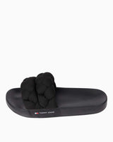 Tommy Hilfiger Braided Slide Flip Flops Terlik Black
