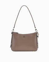 Guess Daryna Top Zip Logolu Omuz Çantası Dark Taupe