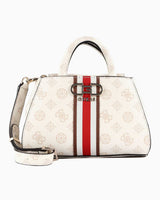 Guess Nelka Mini Satchel El Çantası Cream Logo