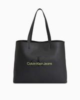 Calvin Klein Sculpted Slim Tote Omuz Çantası Black/Dark Juniper