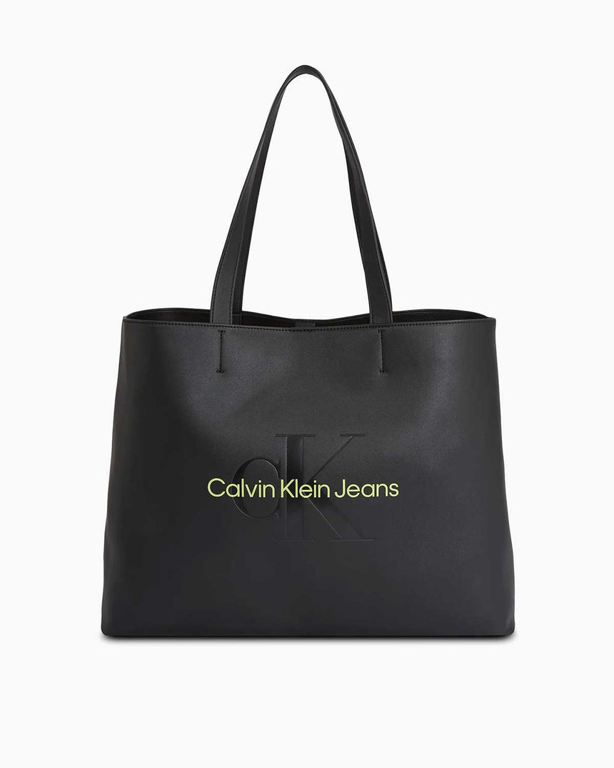 Calvin Klein Sculpted Slim Tote Omuz Çantası Black/Dark Juniper