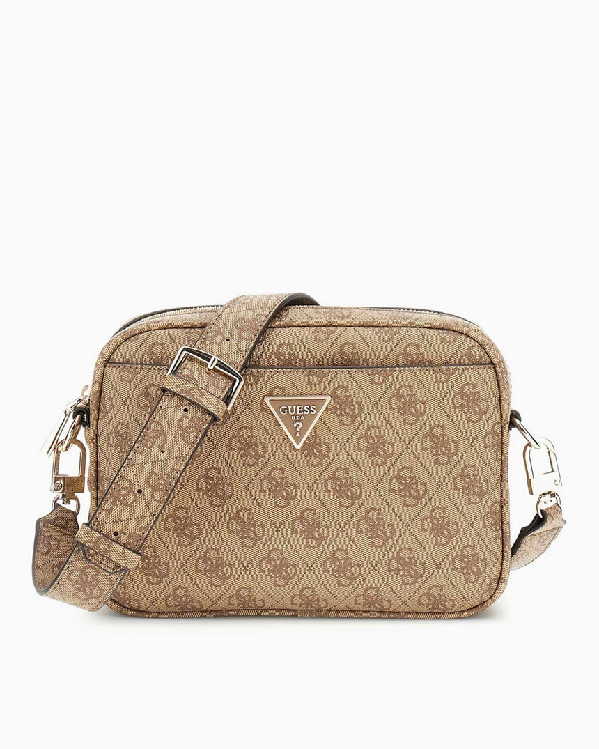 Guess Access Kadın Meridian II Çapraz Askılı Kamera Çantası Latte Logo
