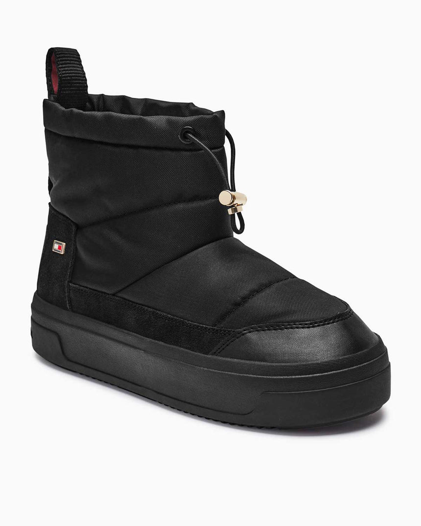 Tommy Hilfiger Flag Nylon Mini Snowboot Black