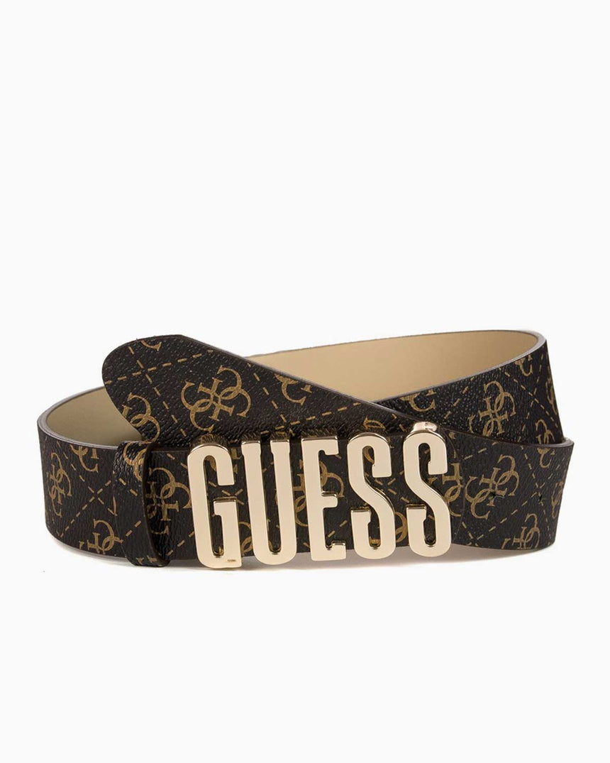 Guess Noelle Monogram Baskılı Kemer Brown Logo