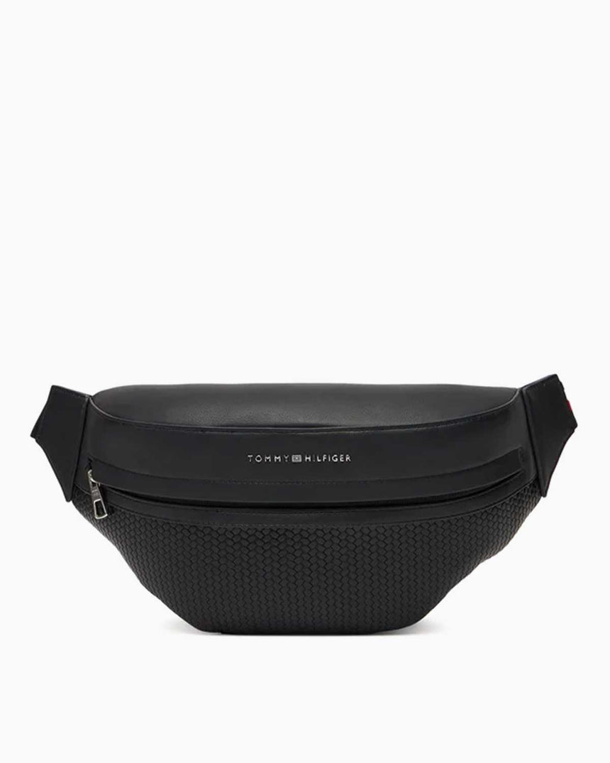 Tommy Hilfiger Örgü Detaylı Erkek Bel Çantası Black